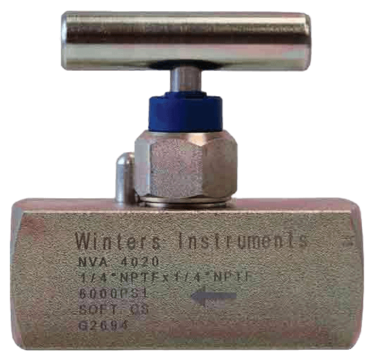Winters Instruments Needle Valve, NVA (Straight Body, Soft Seat)